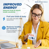 MaxLife Naturals frasco en mano para comparar tamaño y cantidad