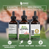 Maxx Herb etiqueta con ingredientes y certificaciones, ofrece confianza