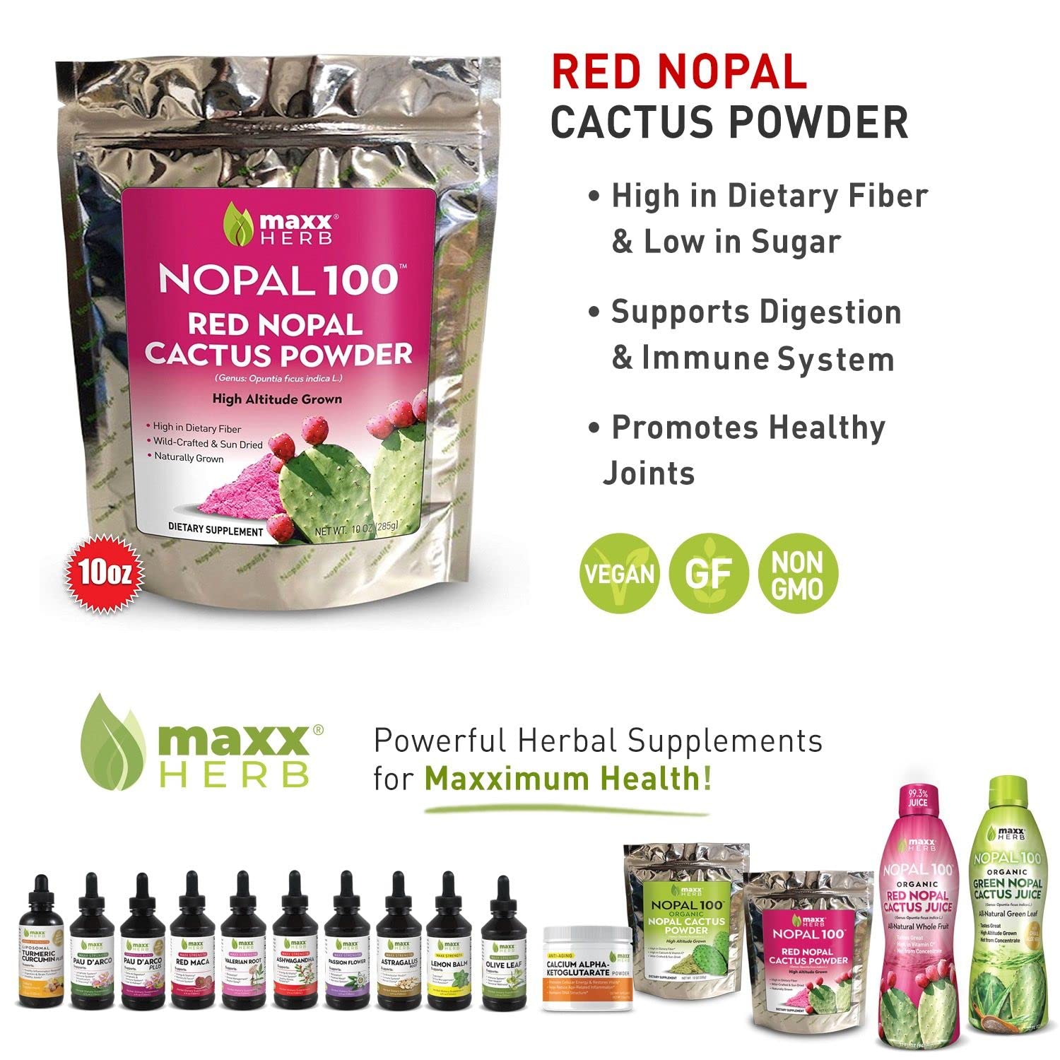 Maxx Herb cucharada con polvo listo para medir porciones precisas