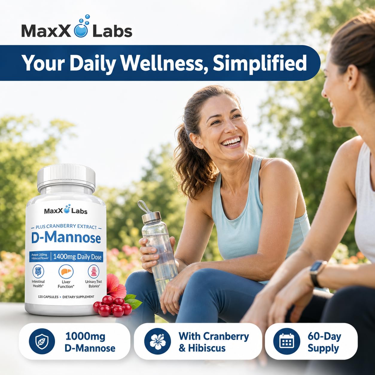 MaxX Labs cápsulas en mano para mostrar dosis y facilidad