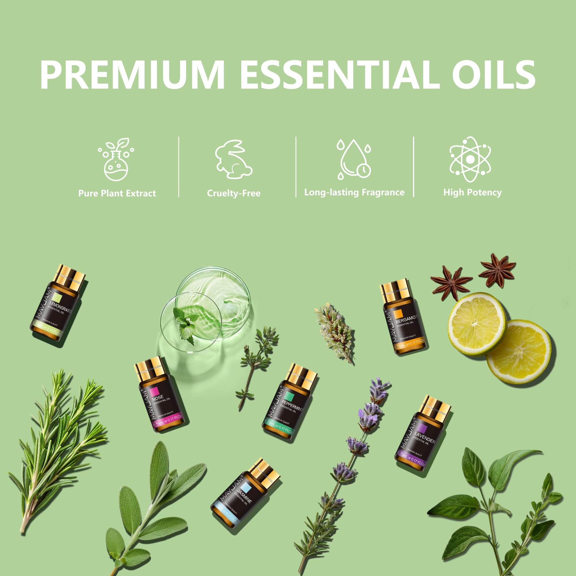 MAYJAM etiqueta Tea Tree en primer plano identificable y clara