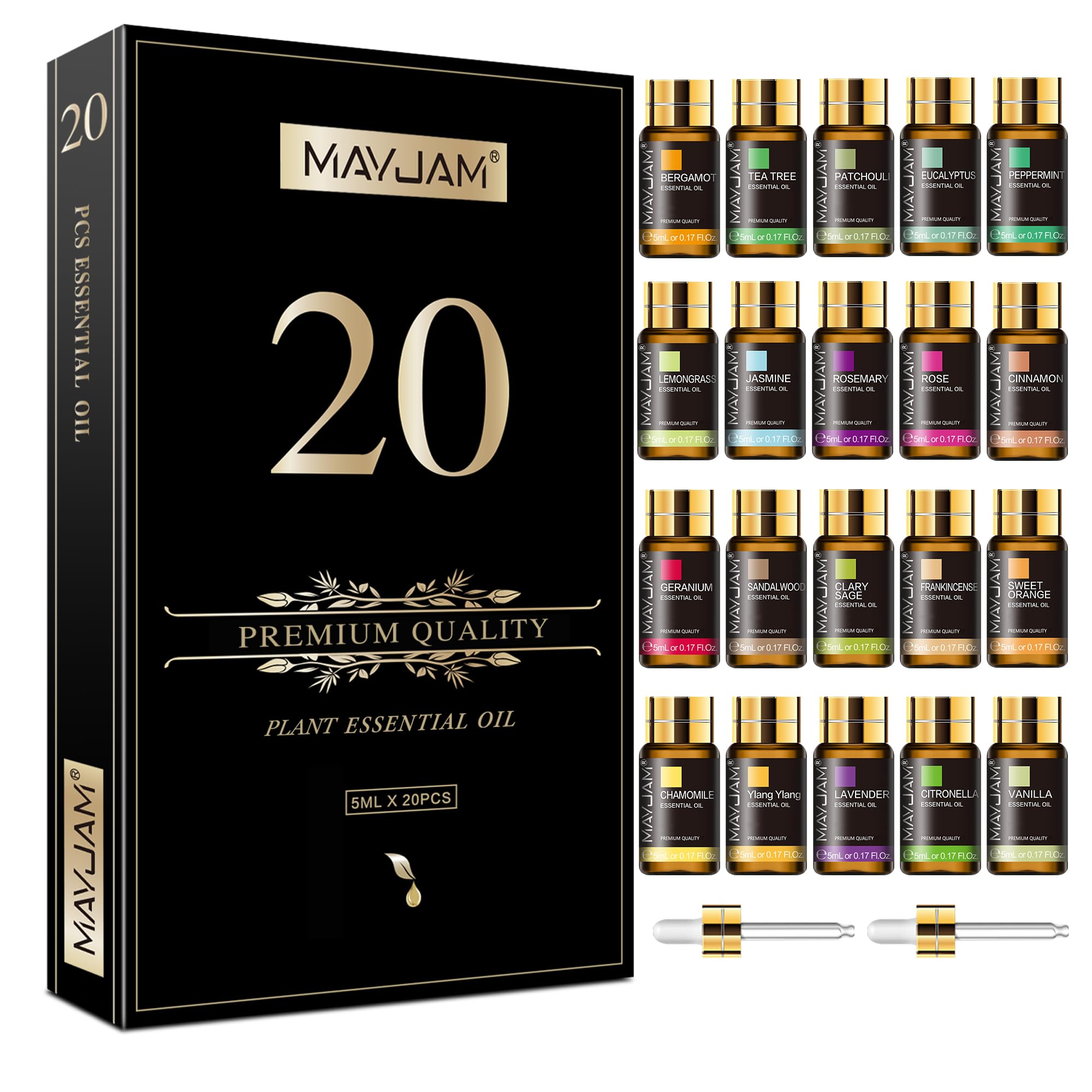 MAYJAM estuche frontal elegante listo para regalar y organizar aromaterapia