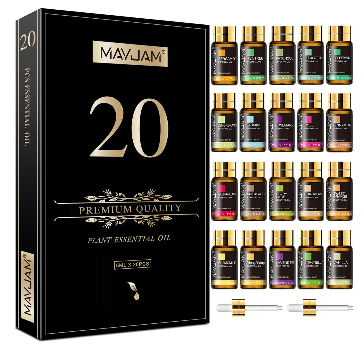 MAYJAM estuche frontal elegante listo para regalar y organizar aromaterapia