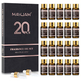 MAYJAM estuche frontal mostrando 20 frascos para elección rápida