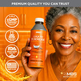 MBS Biotechnology botella junto a regla para comparar tamaño real
