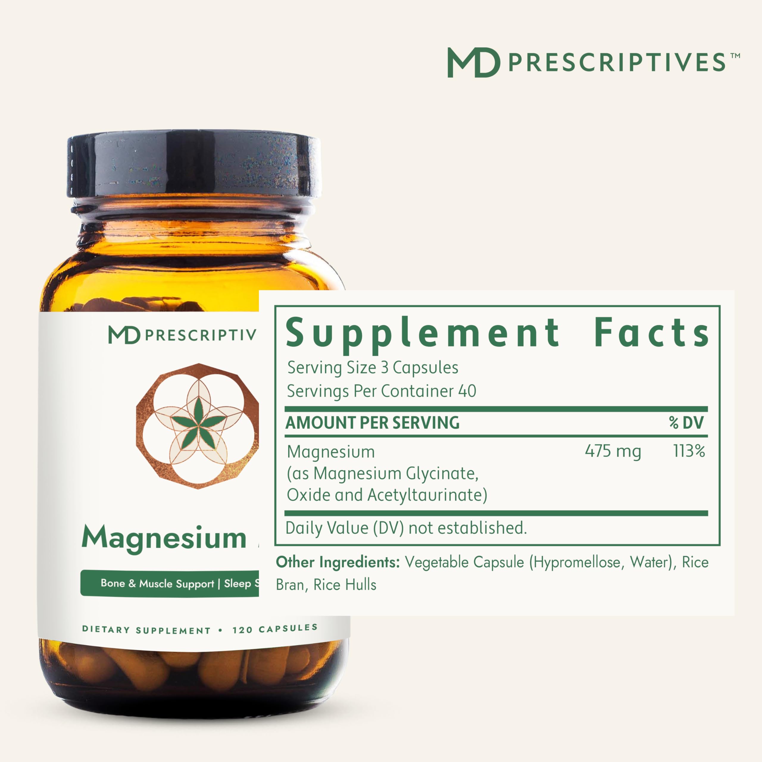 MD Prescriptives primer plano de cápsula destacando textura y fácil ingestión