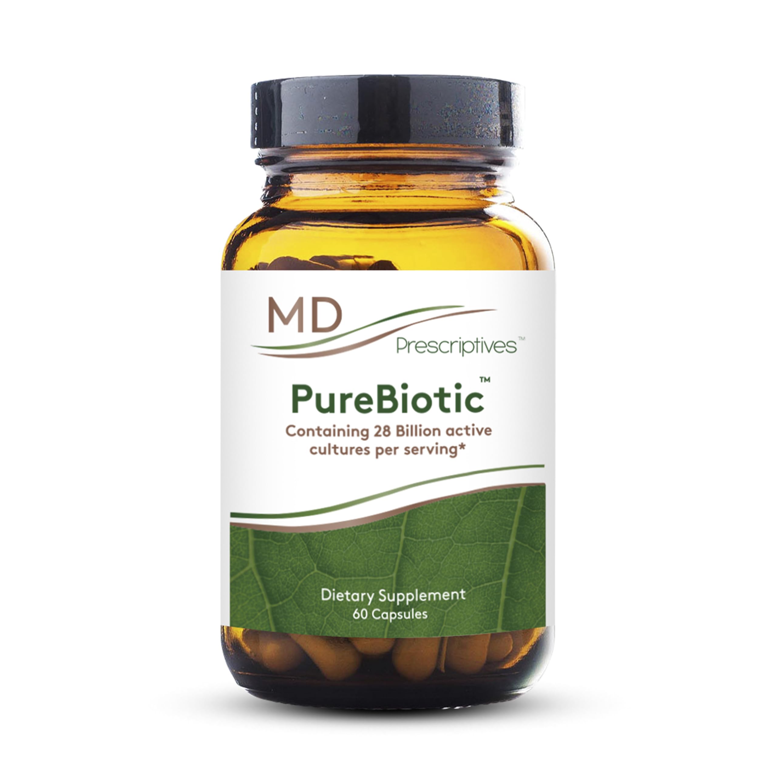 MD Prescriptives PureBiotic vista frontal con envase y beneficio claridad