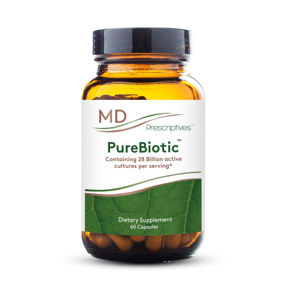MD Prescriptives PureBiotic vista frontal con envase y beneficio claridad