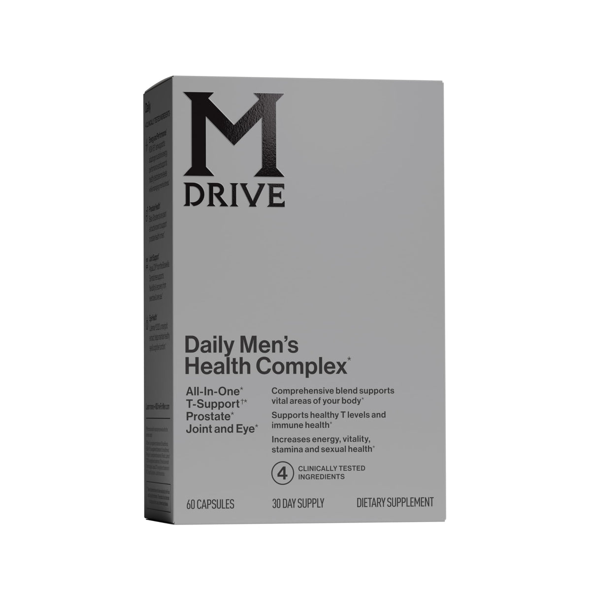 Mdrive envase frontal mostrando 60 cápsulas y beneficios visibles