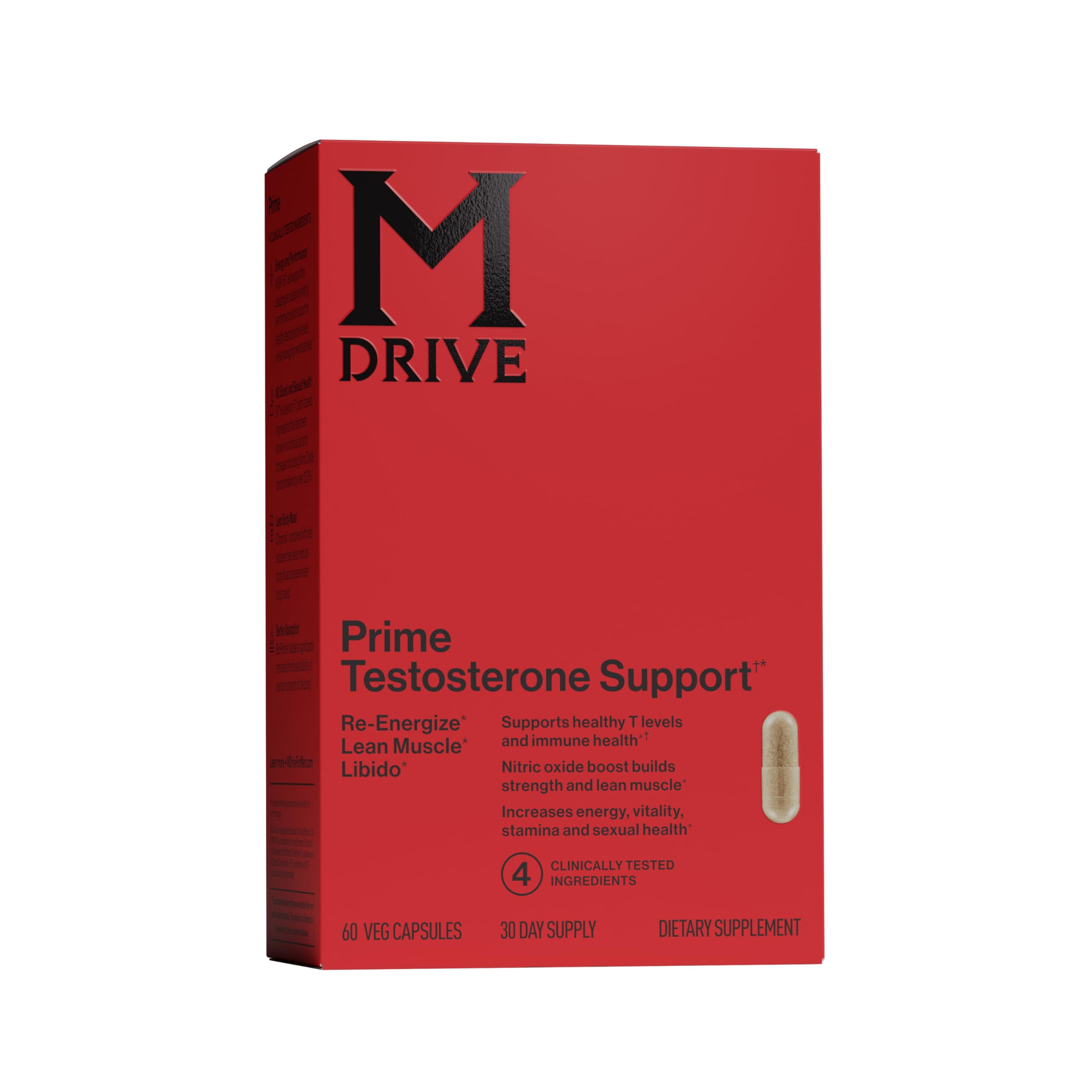 Mdrive Prime vista frontal del frasco mostrando diseño y beneficios