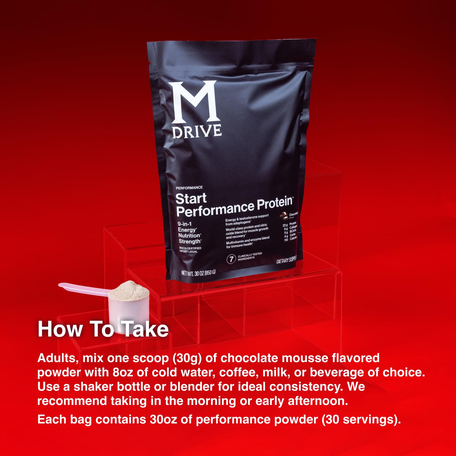 Mdrive Start añadido a smoothie de desayuno, más proteína y nutrientes