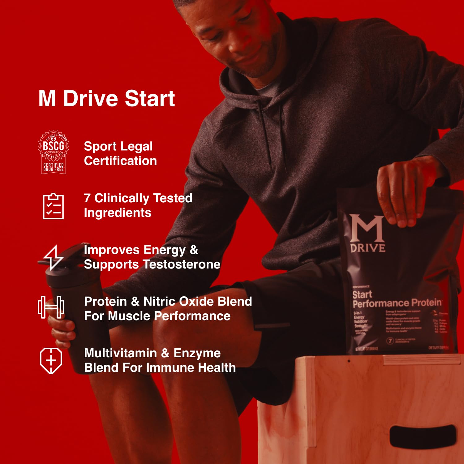 Mdrive Start batido listo en vaso, rápido aporte de proteína y energía