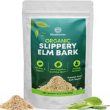Meablewse envase frontal del polvo de slippery elm mostrando la marca y tamaño