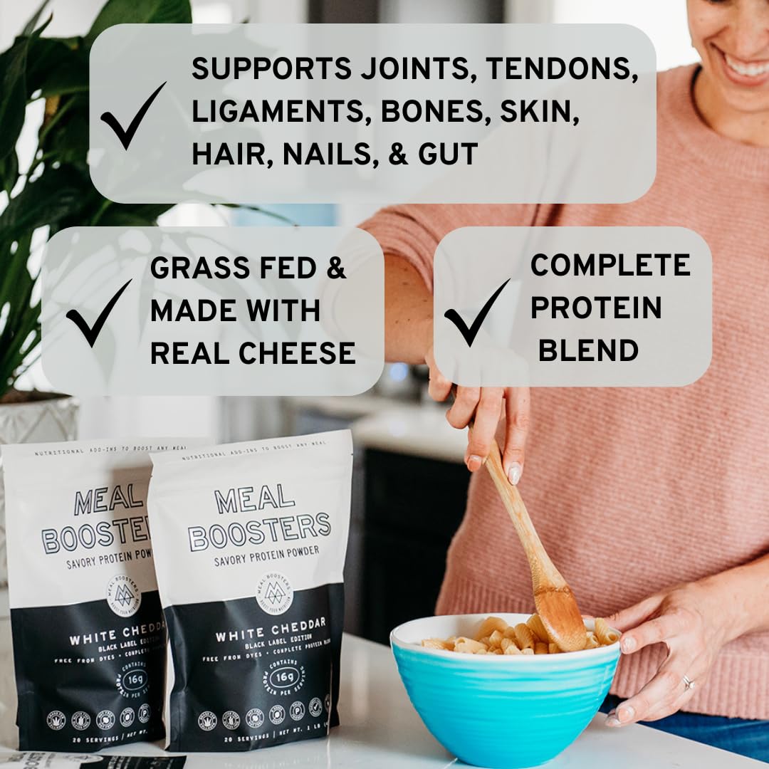 Meal Boosters mezclado en sopa cremosa realzando sabor y proteína