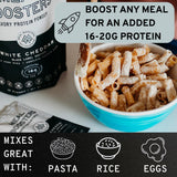 Meal Boosters polvo en cuchara listo para añadir proteína sin sabor dulce