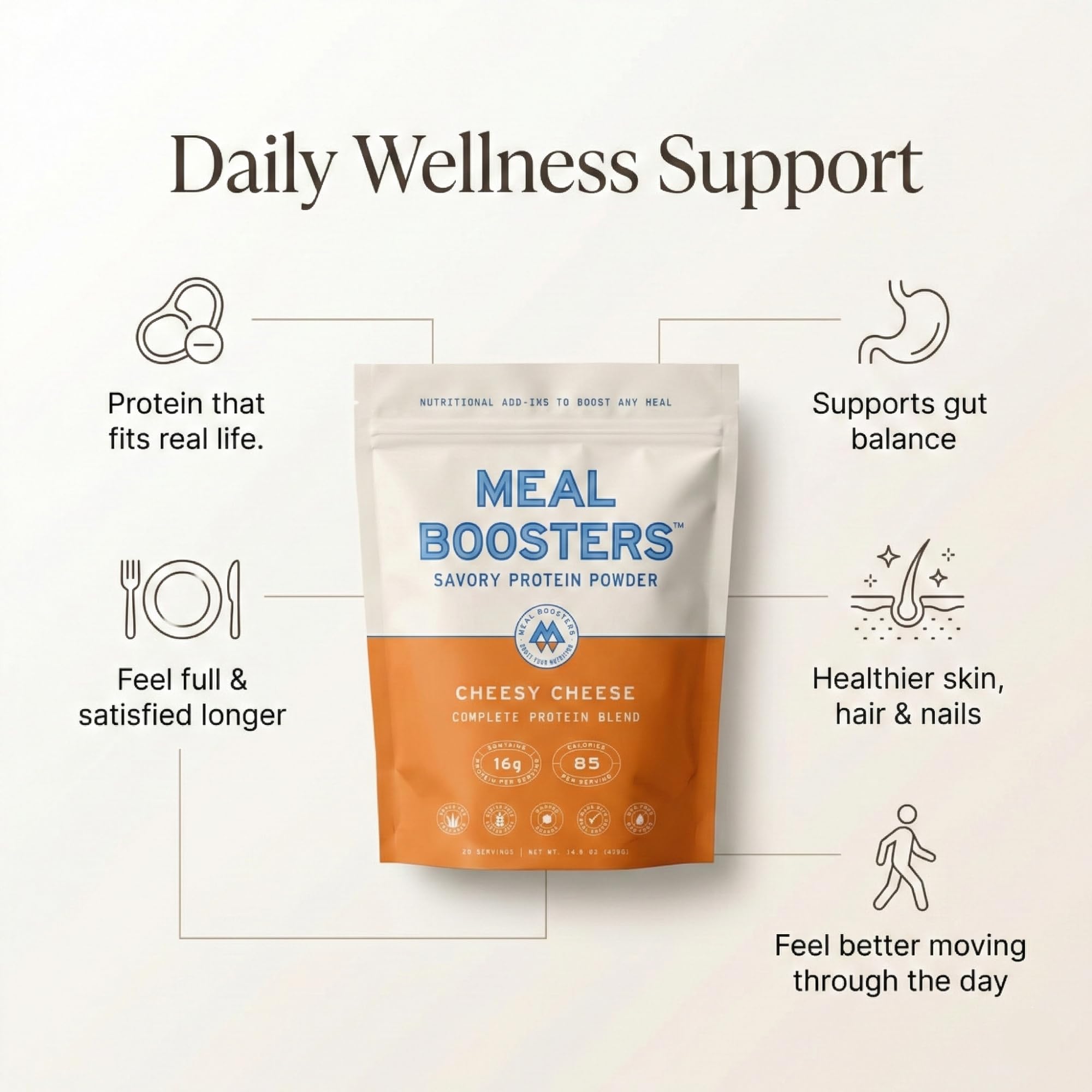 Meal Boosters textura del polvo disolviéndose fácil en caldo