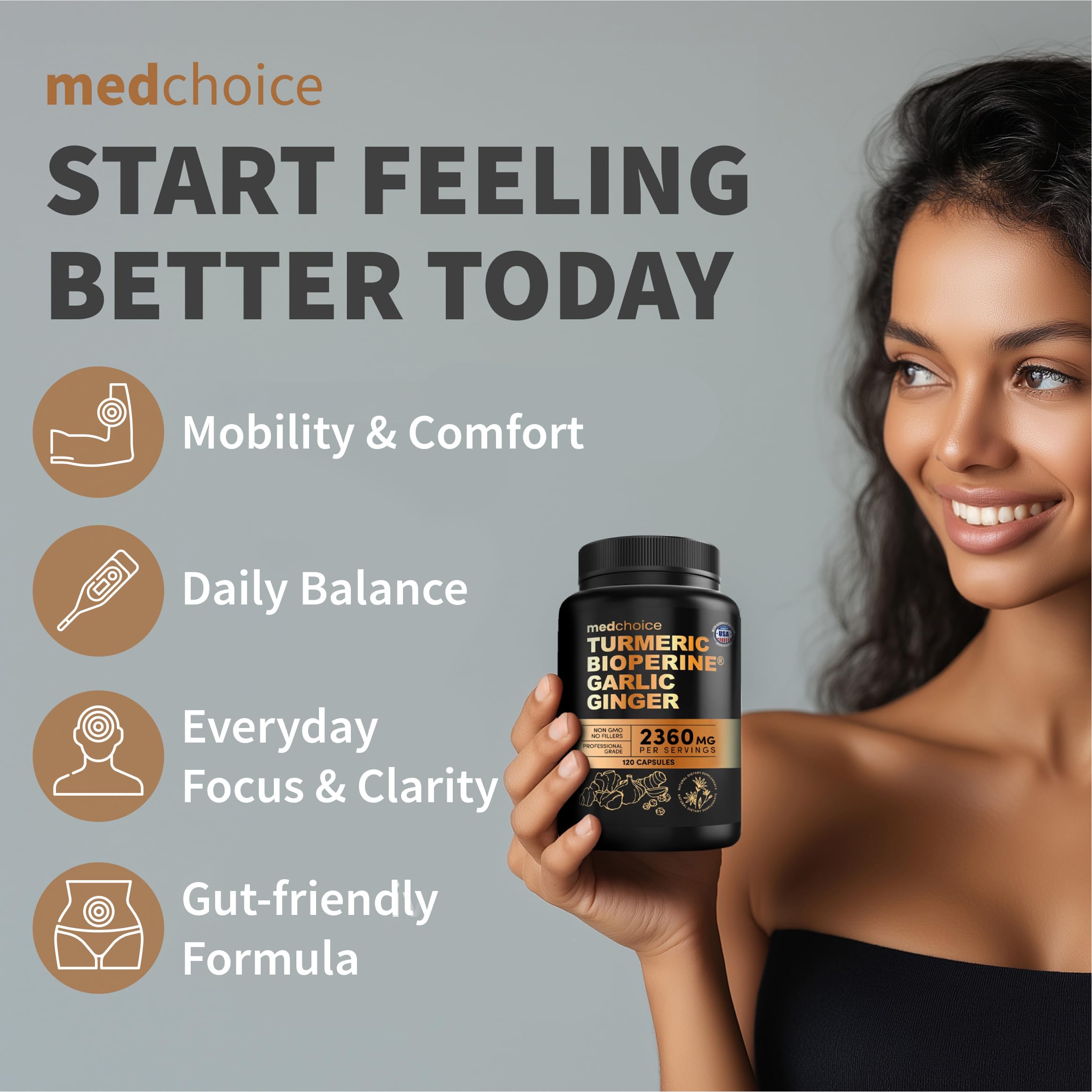 MEDCHOICE primer plano de cápsula mostrando textura y calidad