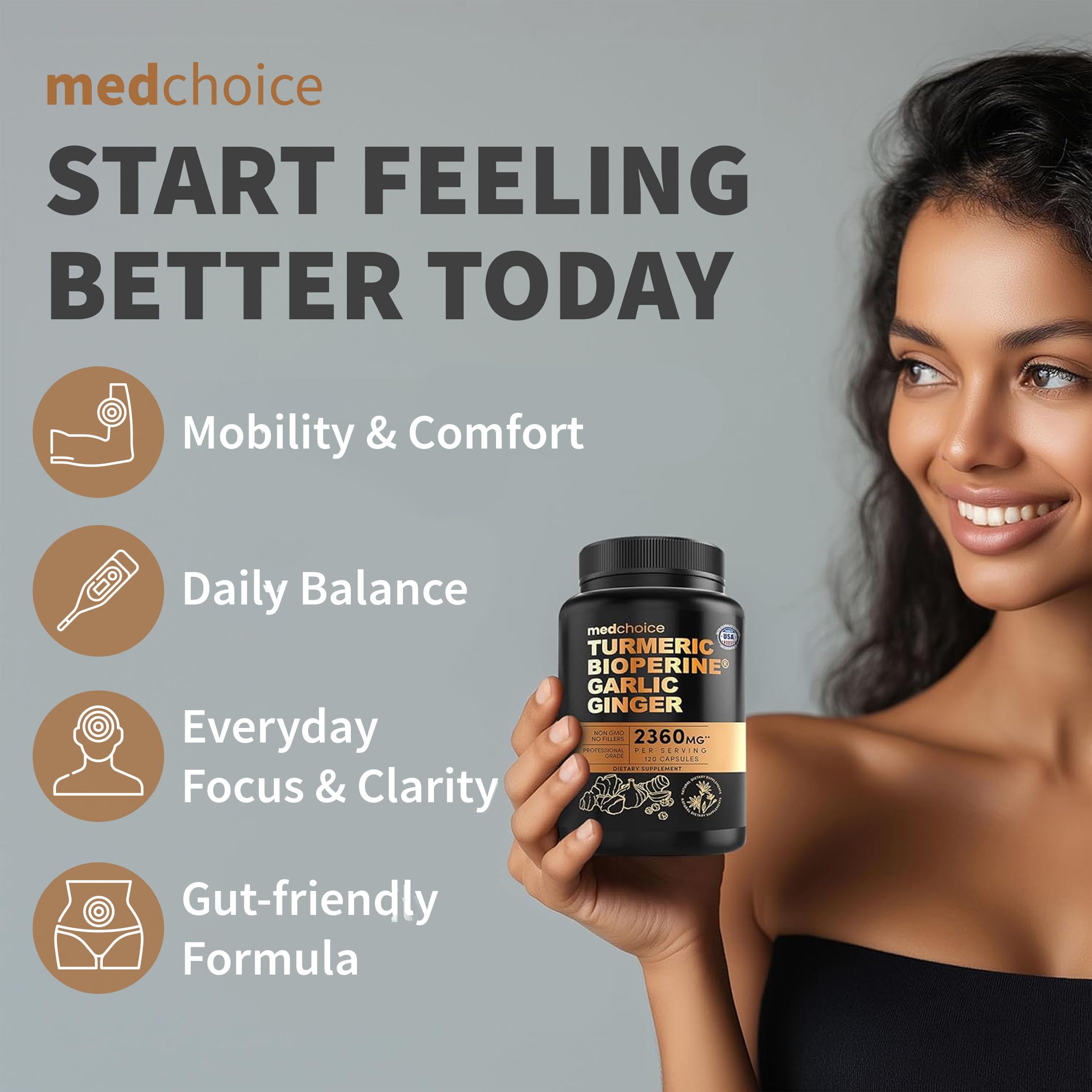 MEDCHOICE cápsula en mano para apreciar tamaño y facilidad de ingestión