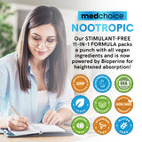MEDCHOICE etiqueta con sellos GMP y pruebas de laboratorio confiables