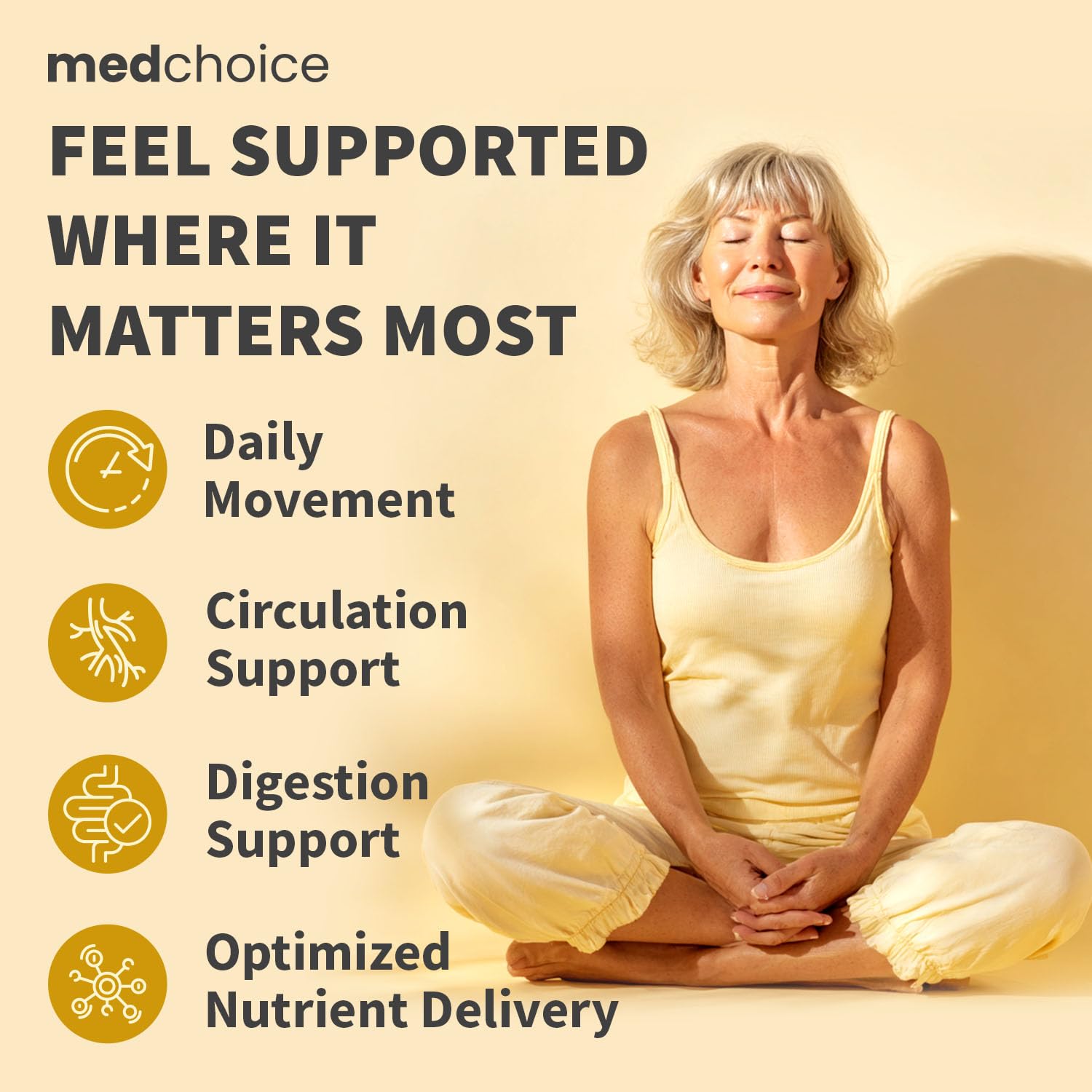 MEDCHOICE etiqueta con tabla nutricional y lista de ingredientes clara