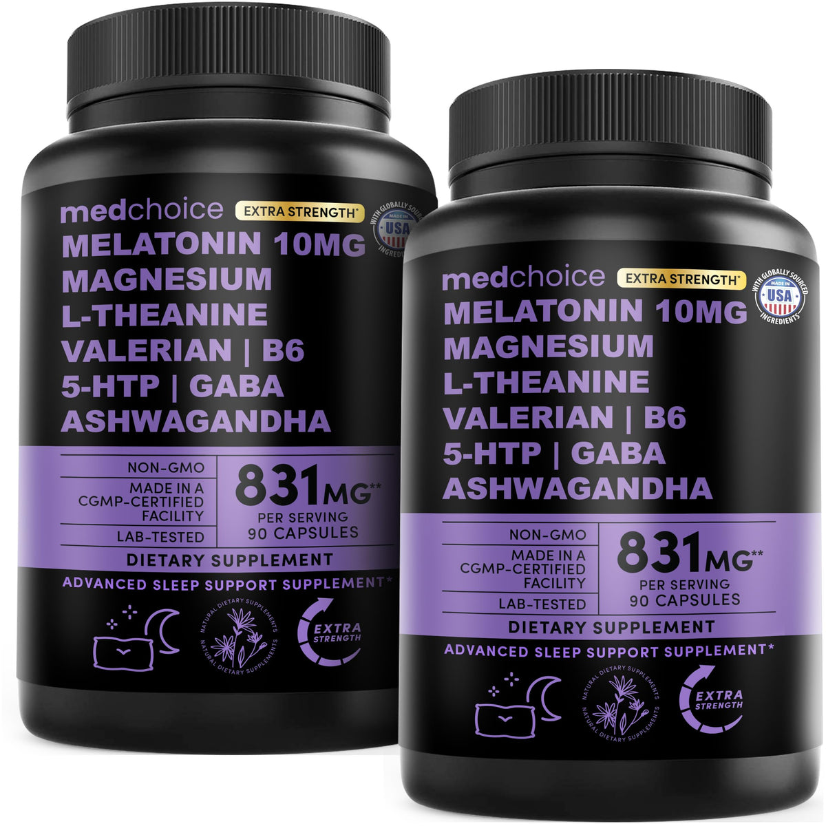 MEDCHOICE frasco frontal mostrando etiqueta clara y dosis