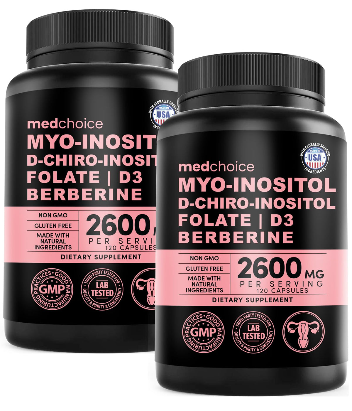 MEDCHOICE frente del empaque mostrando las cápsulas y beneficio de bienestar hormonal