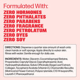 Etiqueta del producto Vmagic con lista de ingredientes legible y sin fragancias