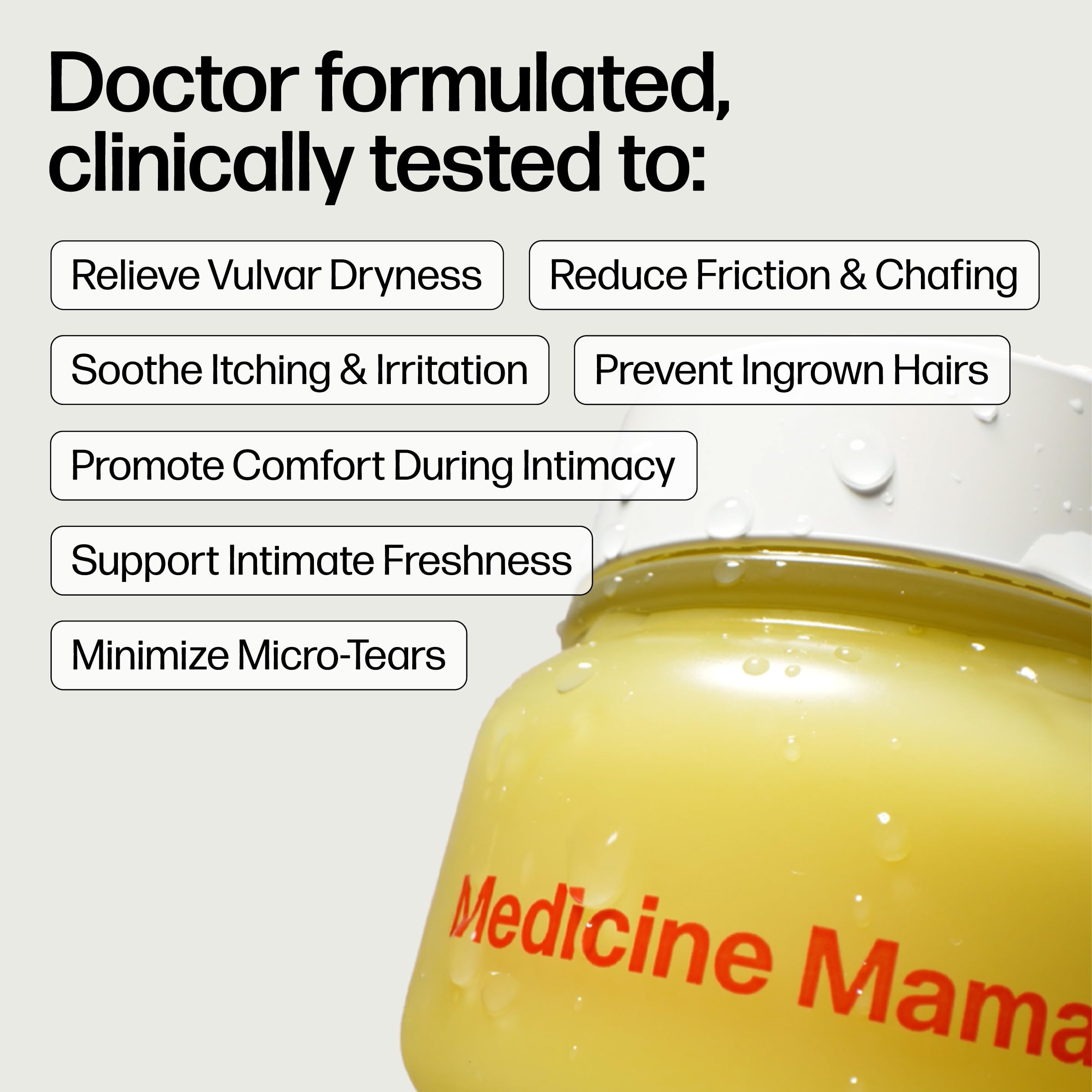 Medicine Mama's textura cremosa del bálsamo que nutre y calma la piel íntima