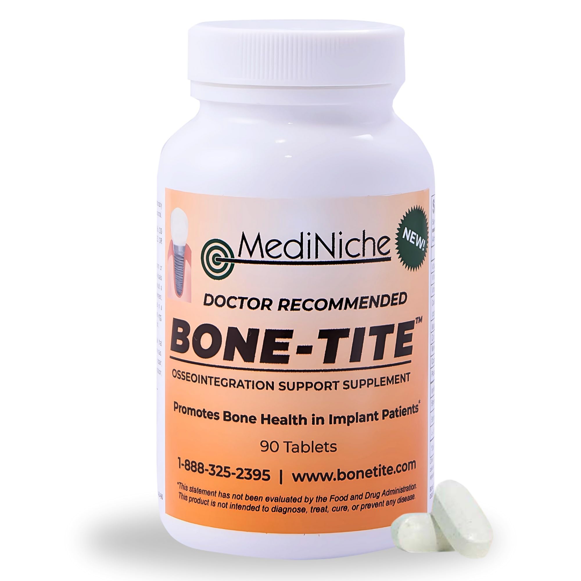 MediNiche Bone-Tite frente del empaque mostrando el sello profesional y garantía