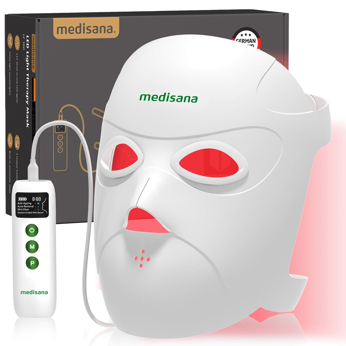 Medisana mascarilla frontal mostrando cobertura completa y confort
