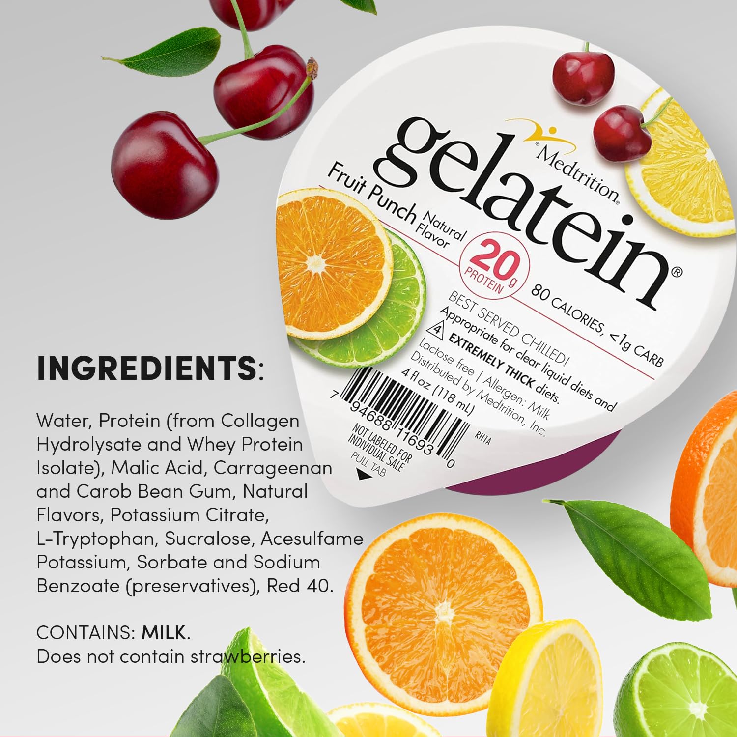 Medtrition Gelatein textura en primer plano que indica consistencia espesa