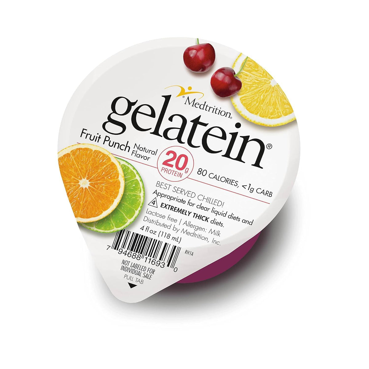 Medtrition Gelatein empaque frontal mostrando la marca y beneficio proteico