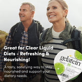 Medtrition Gelatein Lime en entorno clínico sobre bandeja, ideal para pacientes