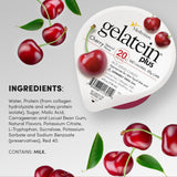 Medtrition Gelatein Plus Cherry primer plano de la textura y consistencia segura