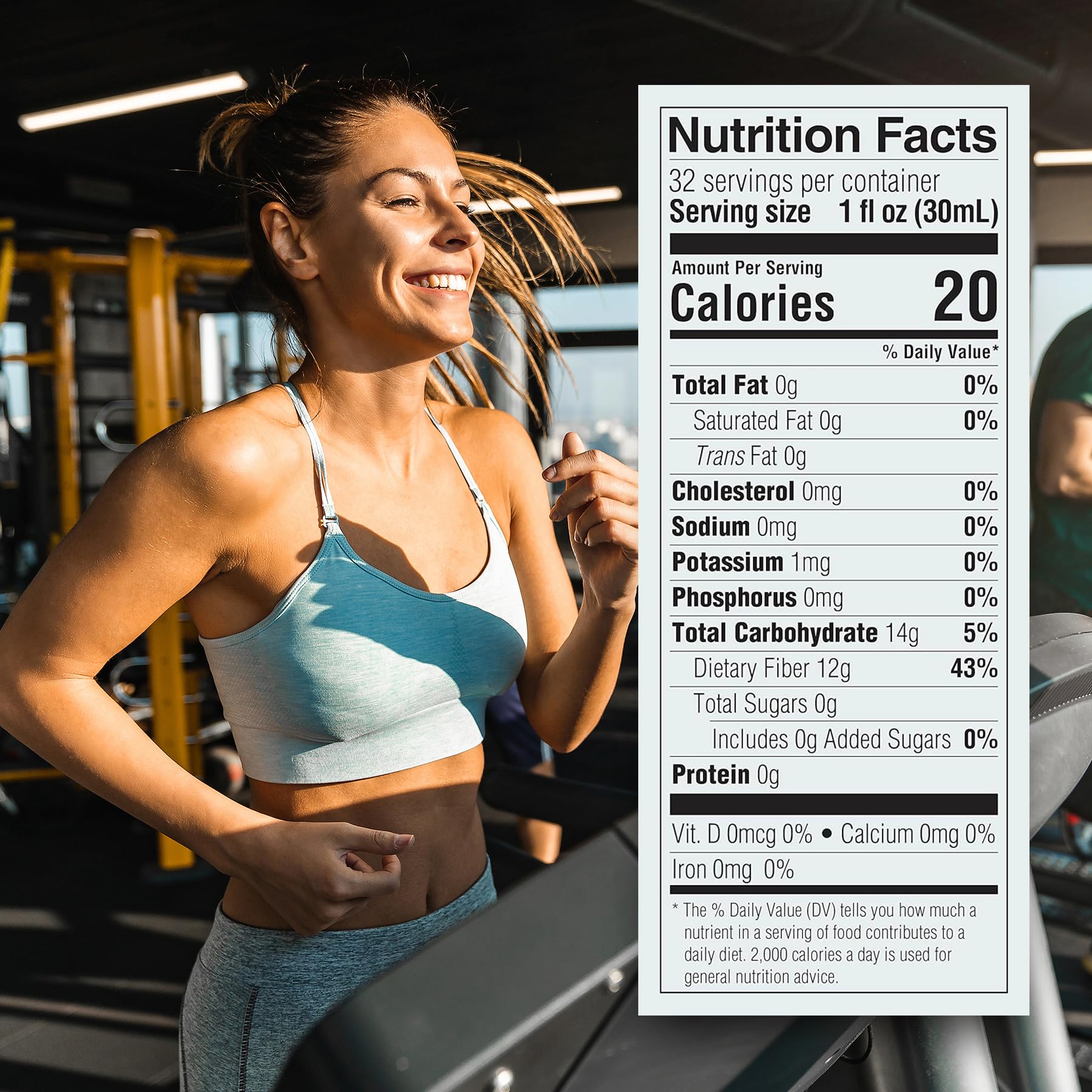 Medtrition HyFiber detalle de la etiqueta con información de 12 g por porción y beneficios
