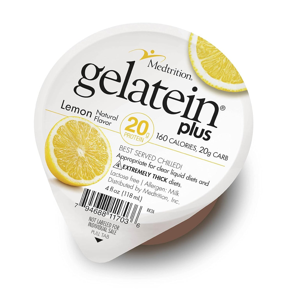Medtrition ProSource Gelatein Plus frente mostrando envase y marca, facilita identificación rápida