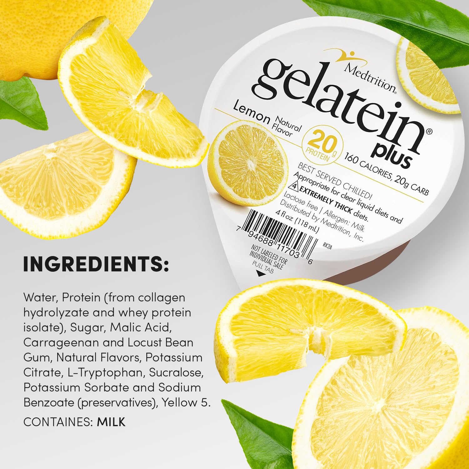 Medtrition ProSource Gelatein Plus uso con cuchara, muestra administración segura y práctica