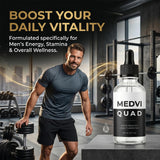Medvi Quad junto a equipo de gimnasio para uso antes del ejercicio