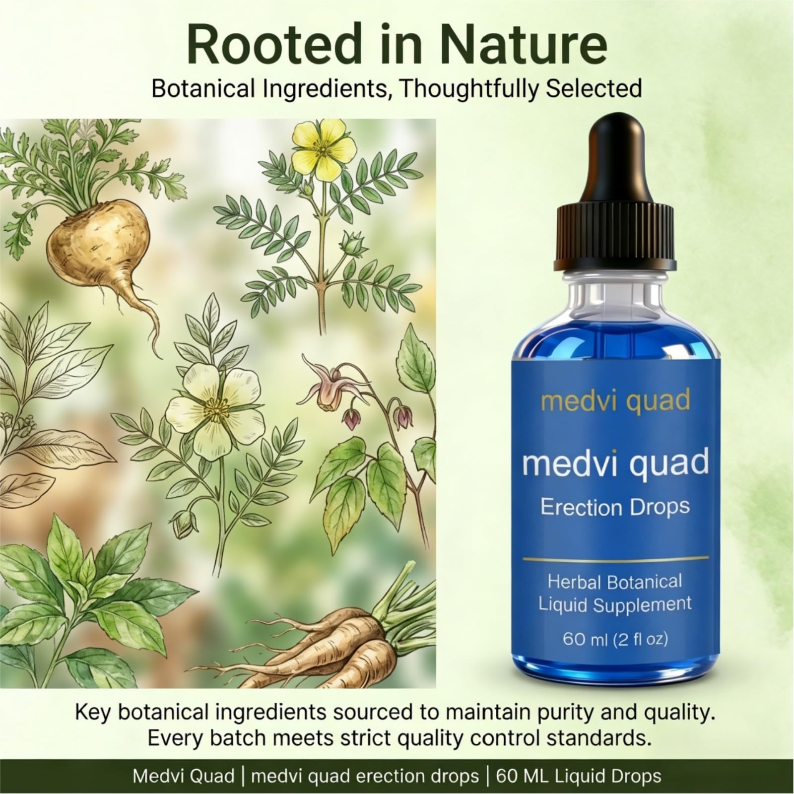 Medvi Quad etiqueta con información de ingredientes y uso claro