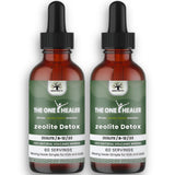 MEGA HEALTH envase frontal del Zeolite Detox mostrando etiqueta y beneficio familiar