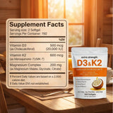Megacephalus etiqueta de ingredientes destacando D3, K2 MK‑7 y magnesio