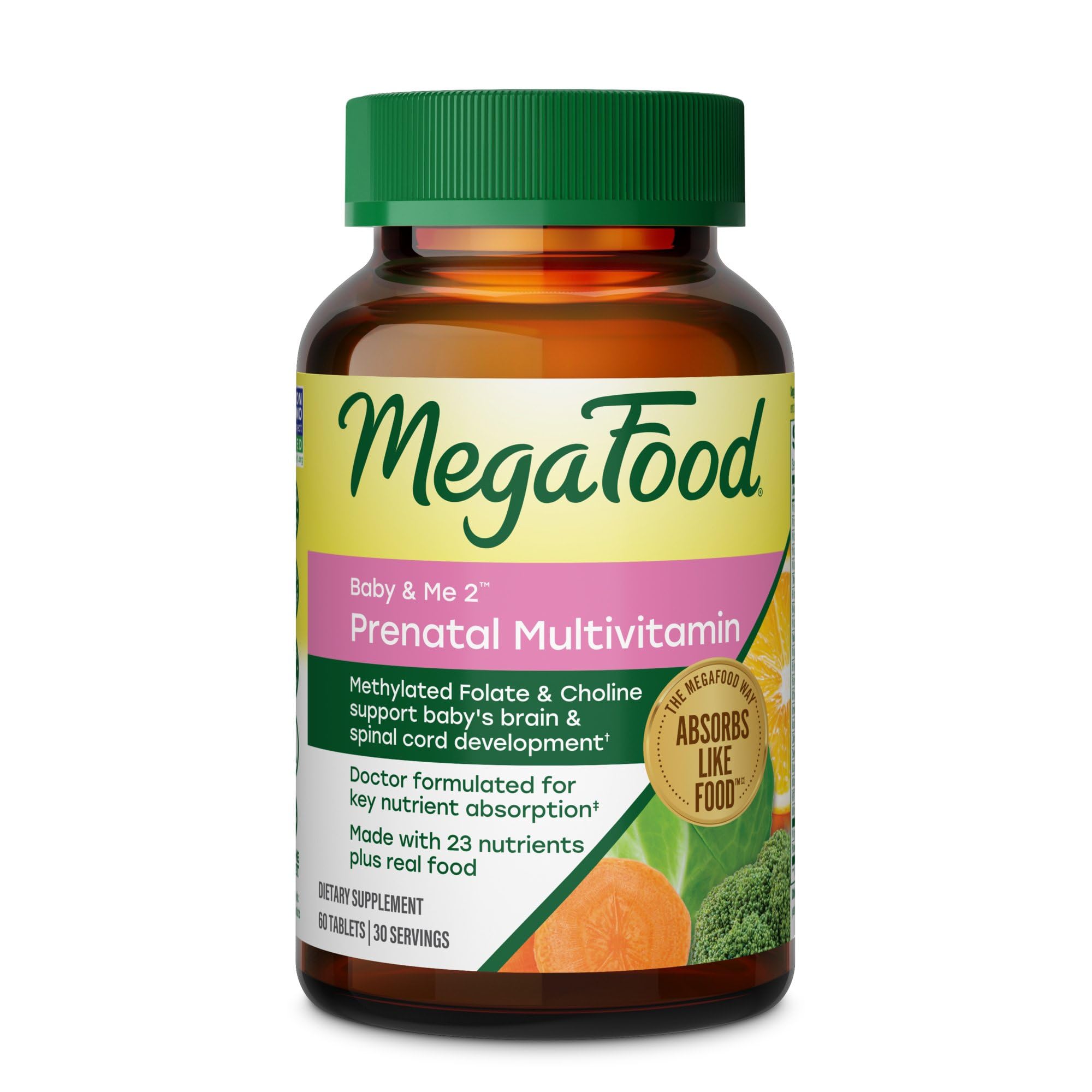MegaFood botella frontal mostrando diseño y claridad de producto