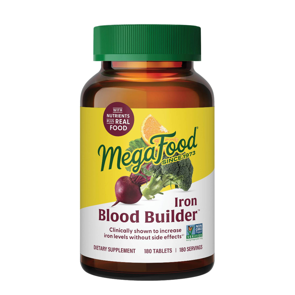 MegaFood frente del empaque que muestra beneficios y formato
