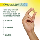 MegaFood botella abierta con tabletas para conveniencia diaria