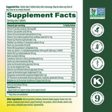 MegaFood etiqueta con lista de nutrientes activos para mejor absorción