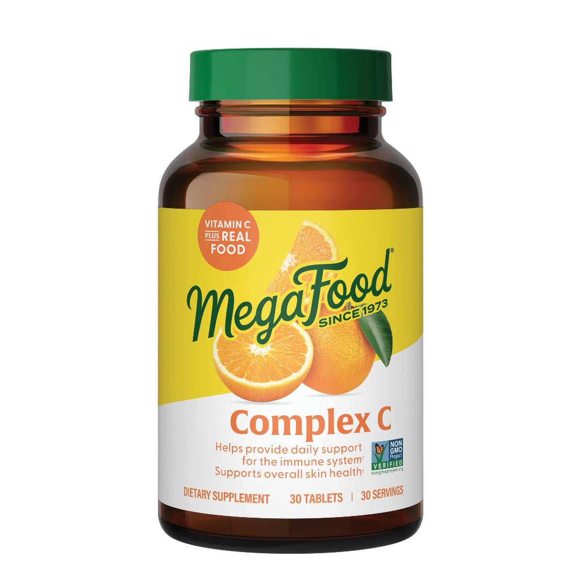 MegaFood frasco frontal mostrando diseño y beneficio de apoyo inmune