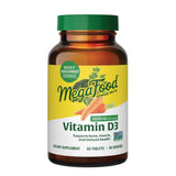 MegaFood D3 frontal del envase que destaca ingredientes de alimento real