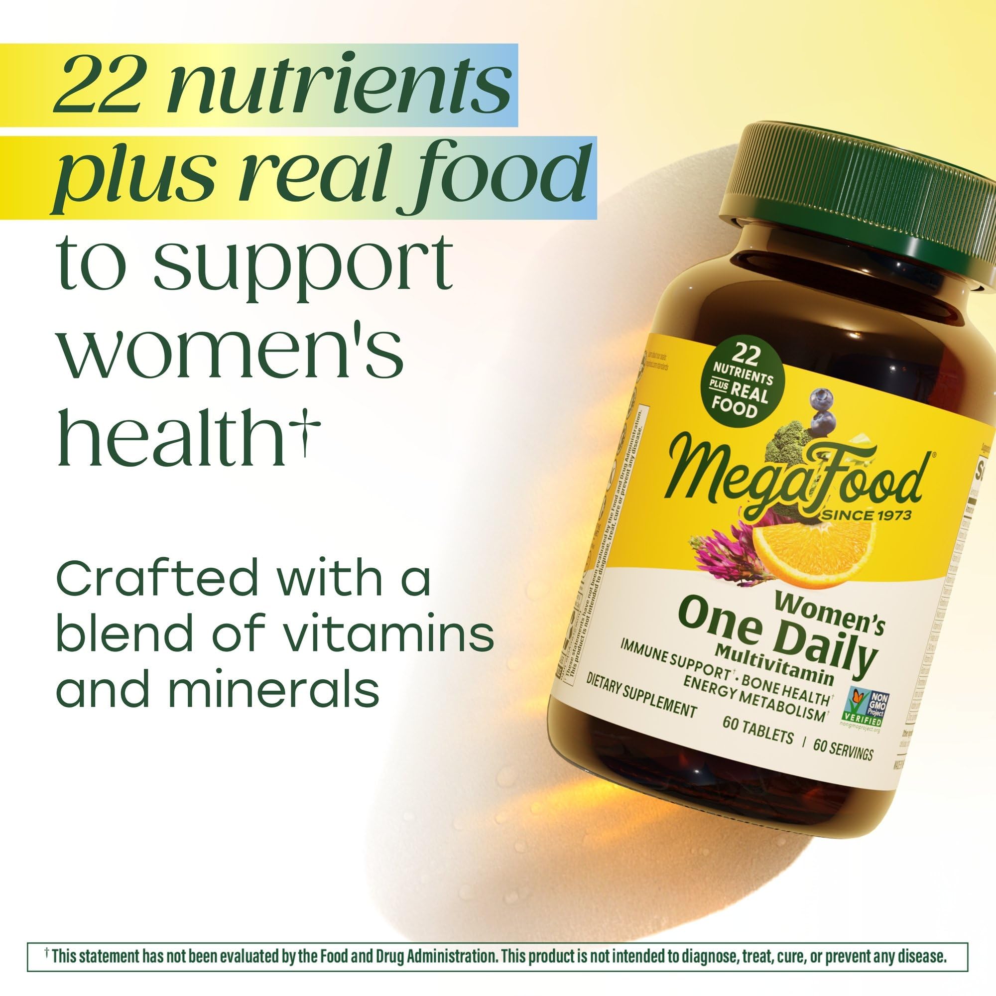 MegaFood etiqueta nutricional enfocada en dosificación y hierro