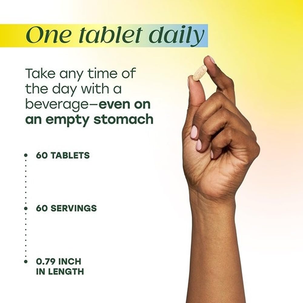 MegaFood etiqueta nutricional legible con información de vitaminas clave