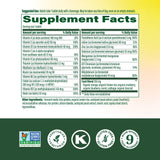 MegaFood etiqueta nutricional enfocada para ver ingredientes y dosificación clara